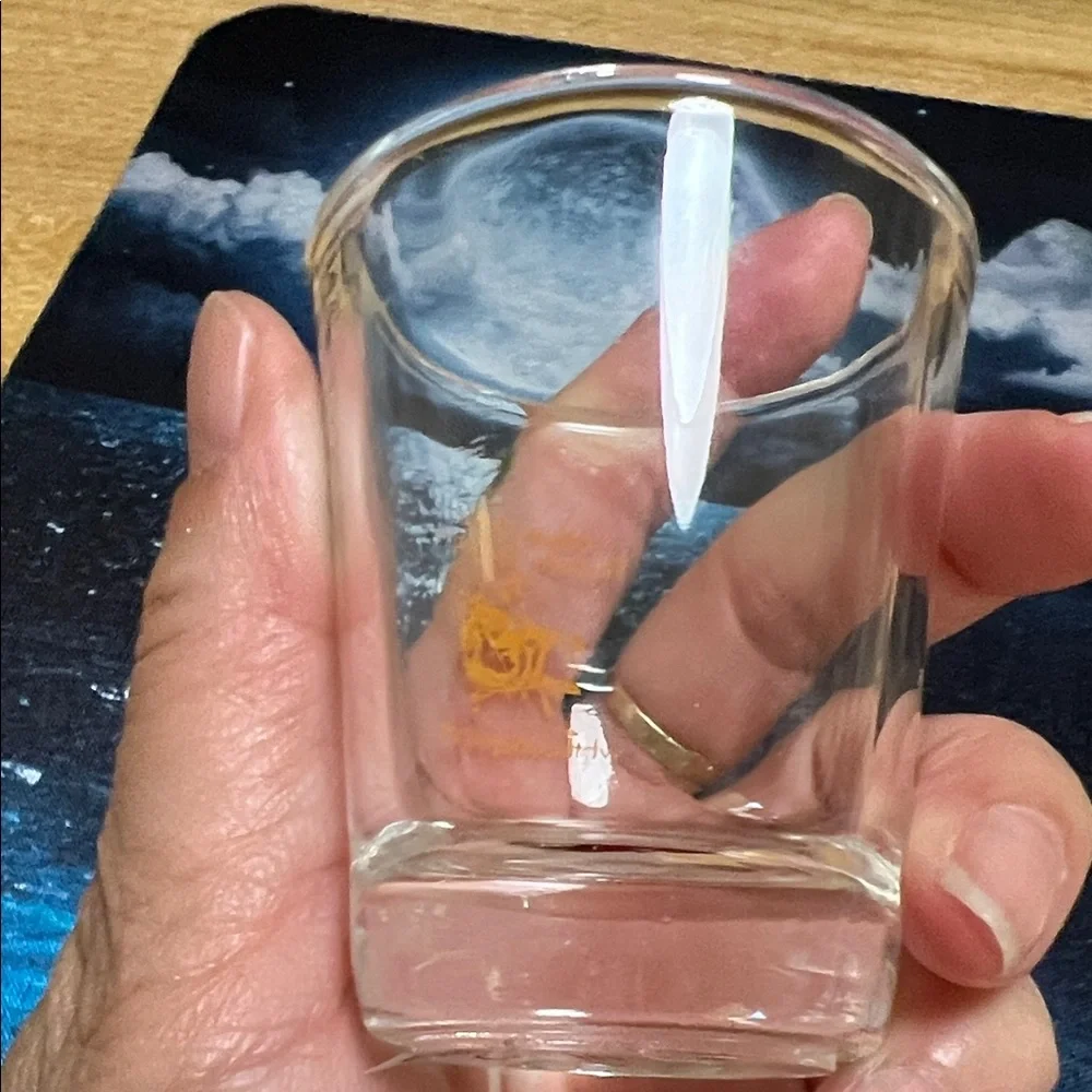#0951** Thee Golden Tiger Art : Clear Shot Glasses Set by Julie Lee Nersinger..
